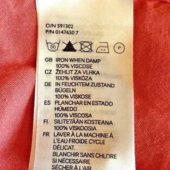 DIVIDED H&M Women Sleeveless Button Down Collar Coral Shirt Top Size 2 - Picture 11 of 12